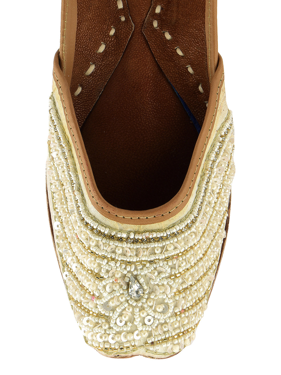 DESI COLOUR Women White Ethnic Punjabi Jutti