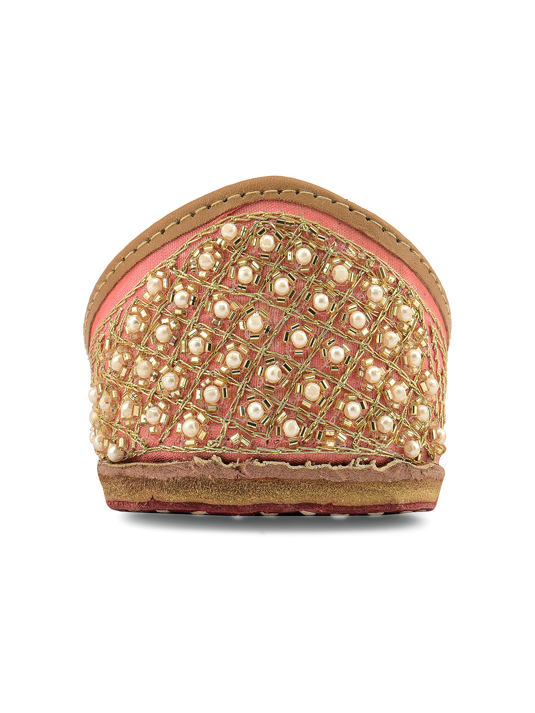 DESI COLOUR Women Peach Ethnic Punjabi Jutti