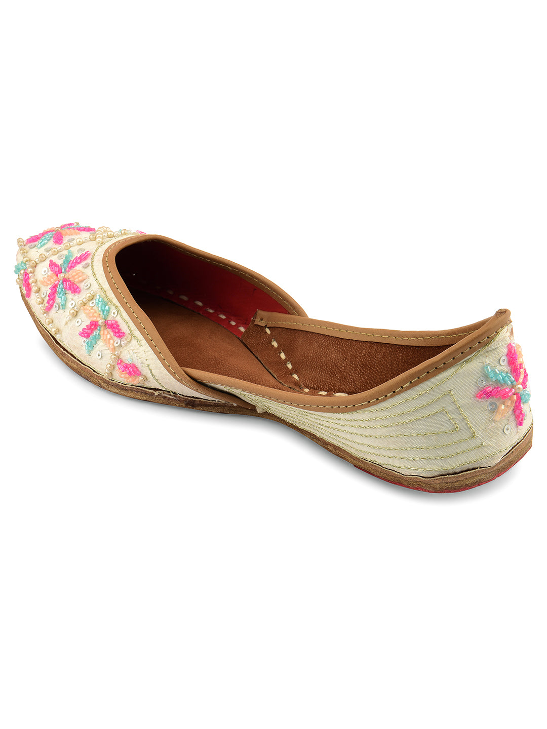 DESI COLOUR Women White Ethnic Punjabi Jutti