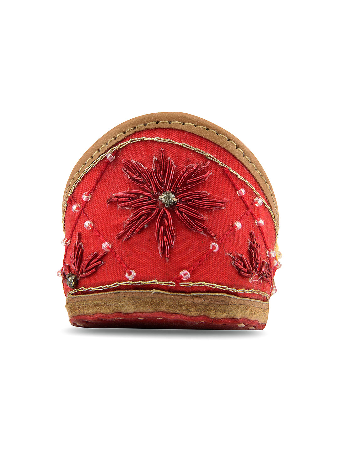 DESI COLOUR Women Red Ethnic Punjabi Jutti