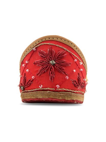 DESI COLOUR Women Red Ethnic Punjabi Jutti