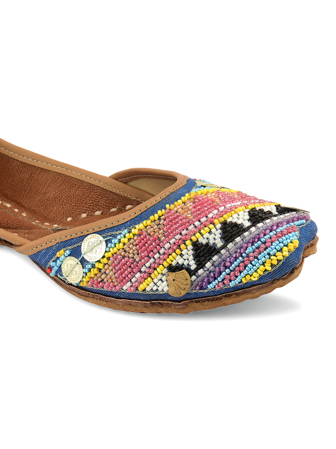 DESI COLOUR Women Blue Ethnic Punjabi Jutti