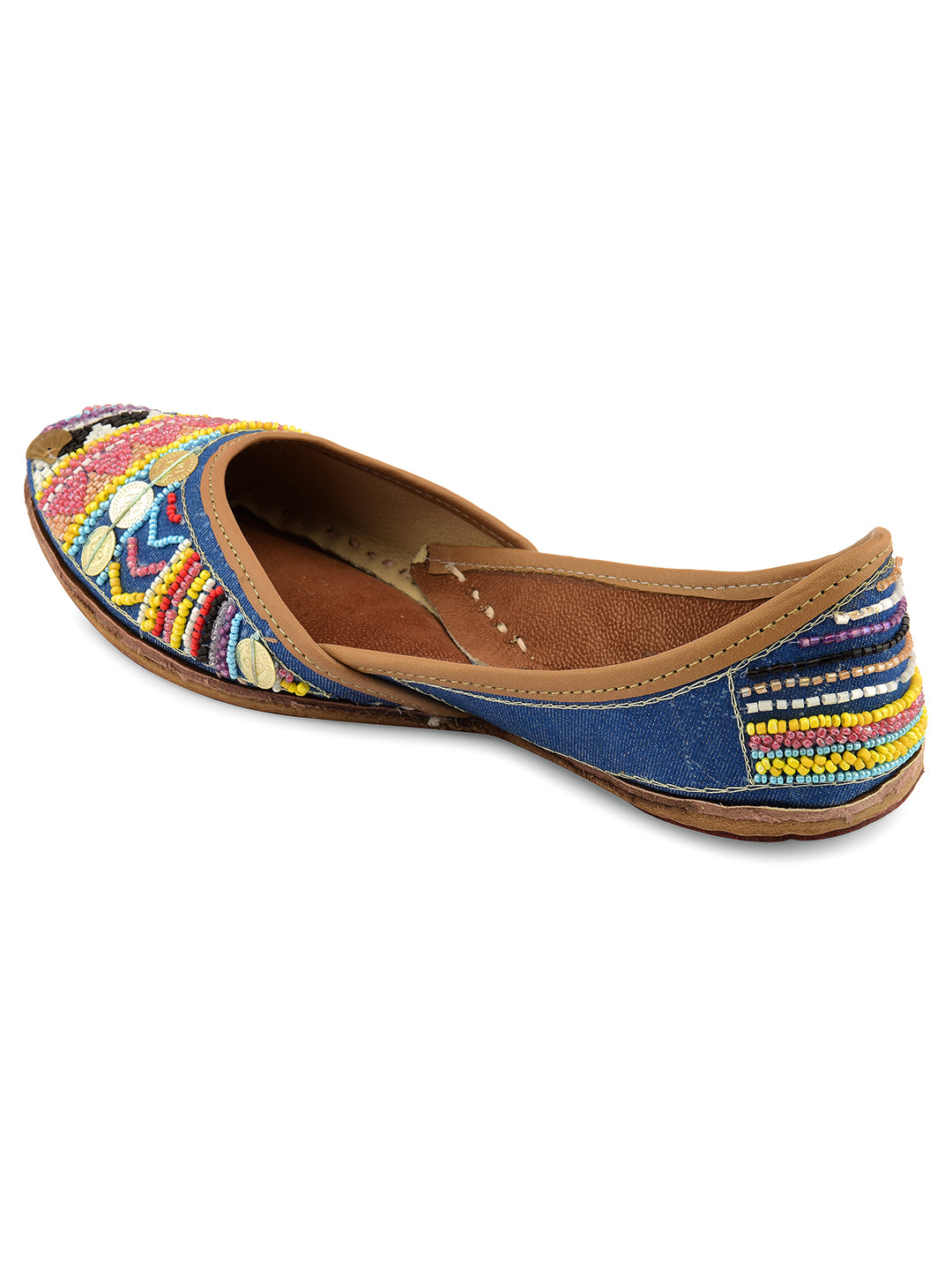 DESI COLOUR Women Blue Ethnic Punjabi Jutti