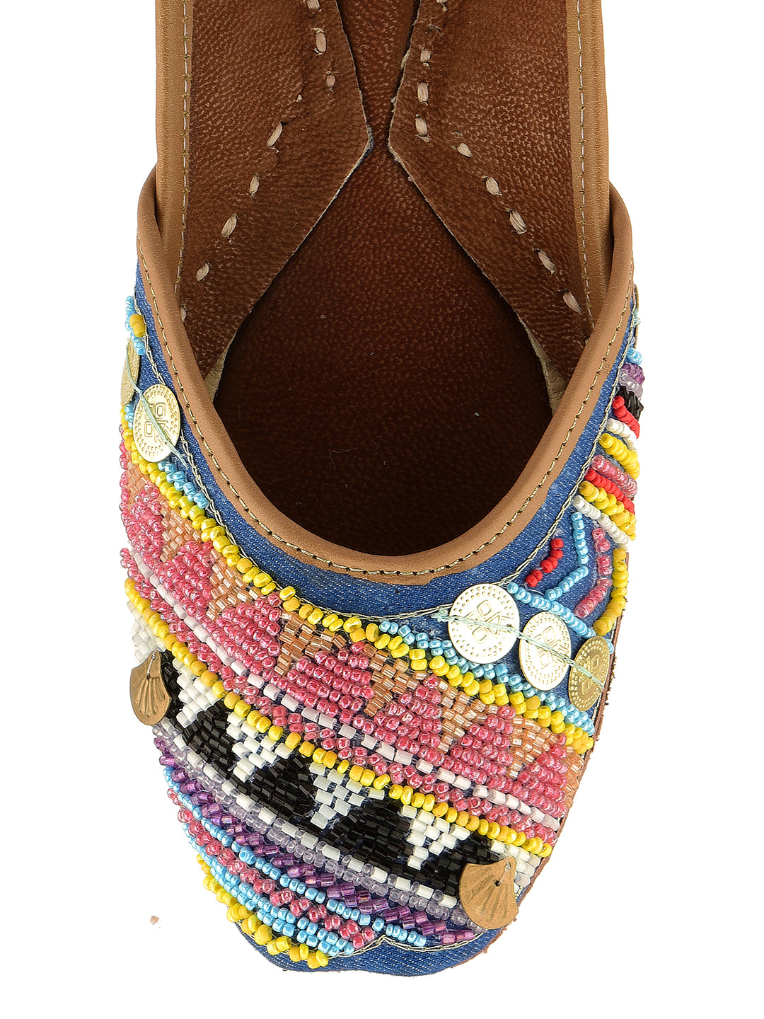 DESI COLOUR Women Blue Ethnic Punjabi Jutti