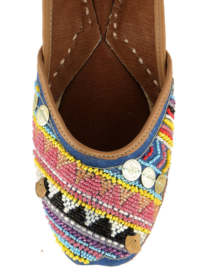 DESI COLOUR Women Blue Ethnic Punjabi Jutti