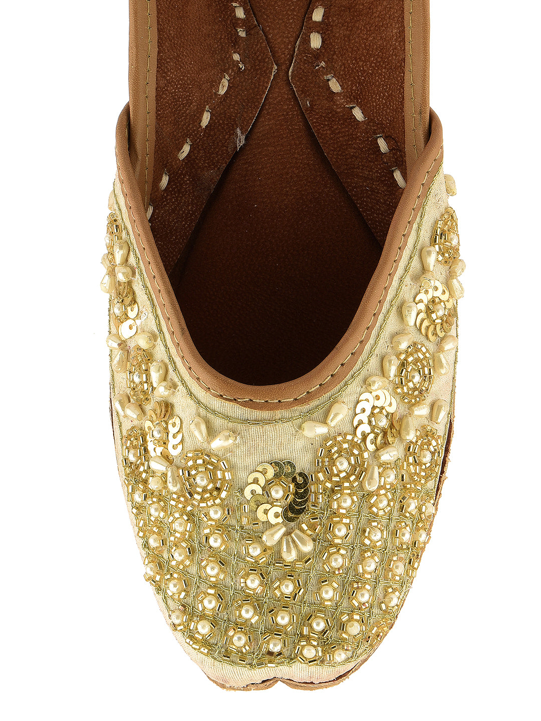 DESI COLOUR Women Off White Ethnic Punjabi Jutti