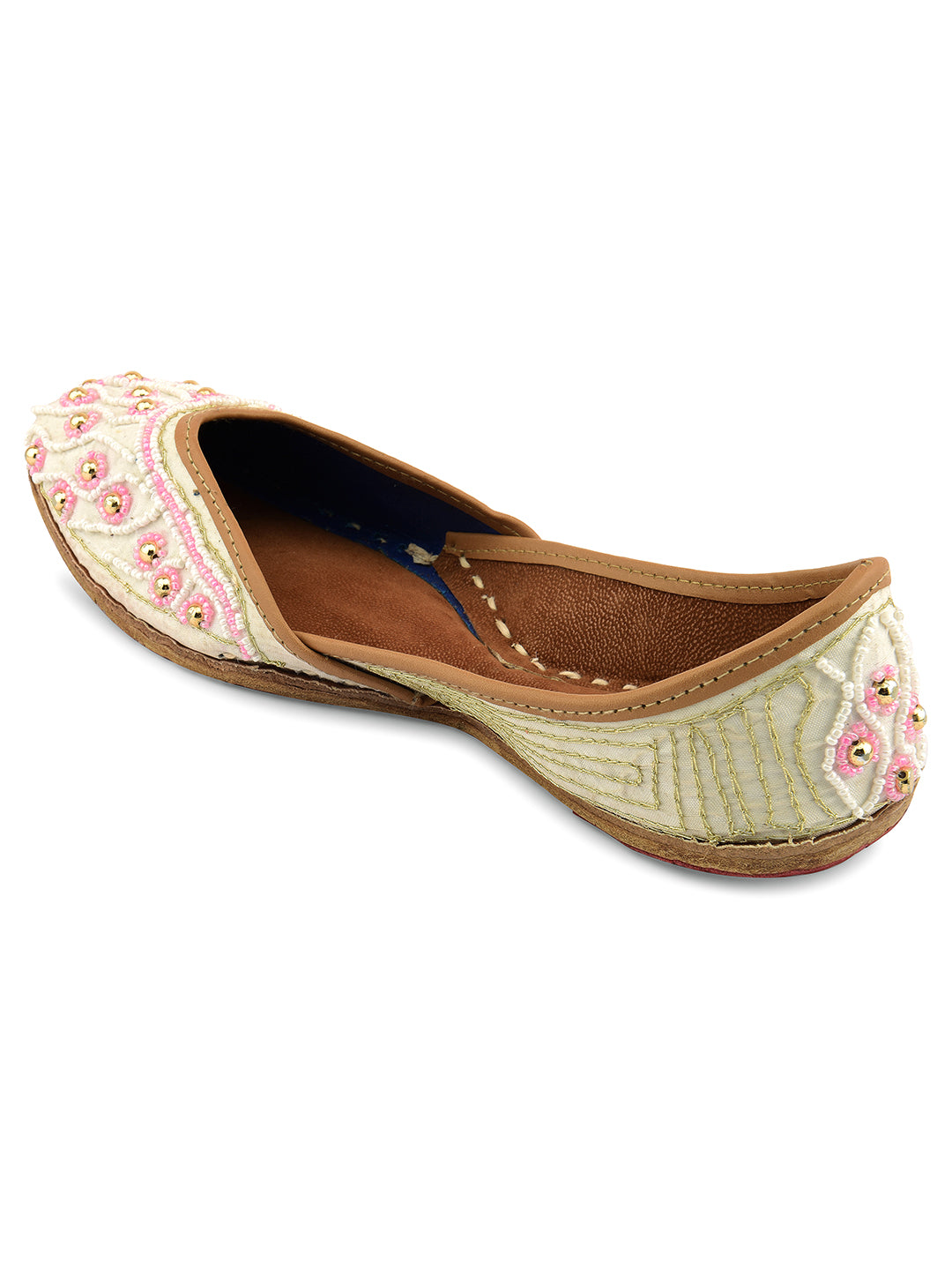 DESI COLOUR Women Off White Ethnic Punjabi Jutti