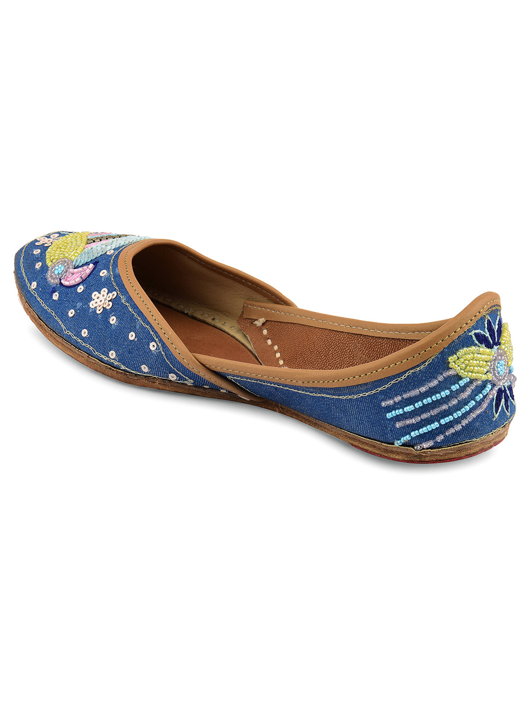 DESI COLOUR Women Blue Ethnic Punjabi Jutti