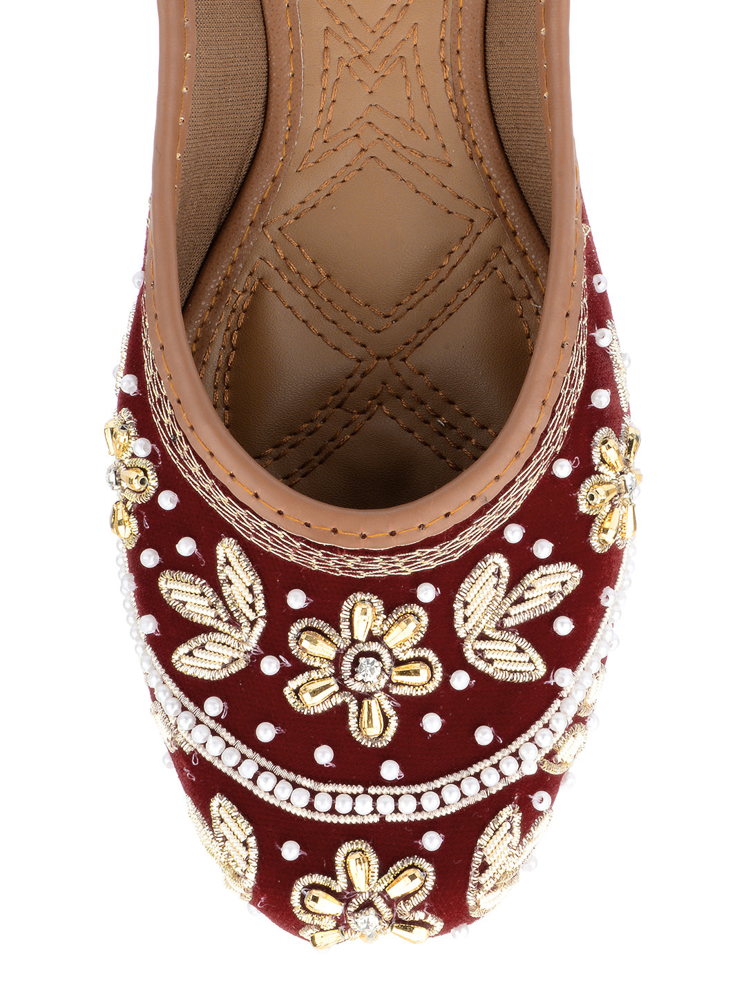DESI COLOUR Women Maroon Ethnic Punjabi Jutti