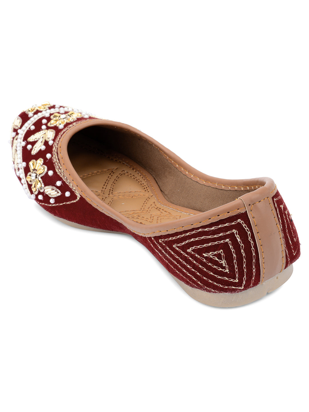 DESI COLOUR Women Maroon Ethnic Punjabi Jutti