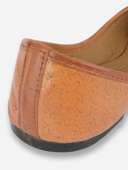 DESI COLOUR Women Brown Ethnic Ballerinas