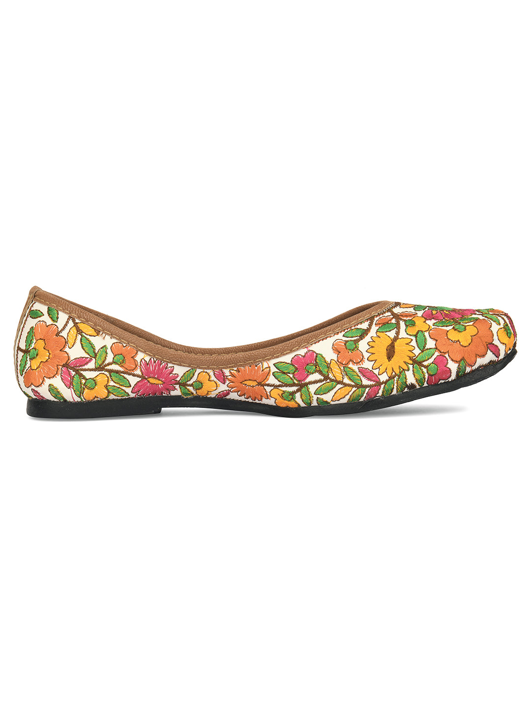 DESI COLOUR Women Multicoloured Printed Ethnic Mojaris Flats