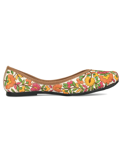 DESI COLOUR Women Multicoloured Printed Ethnic Mojaris Flats