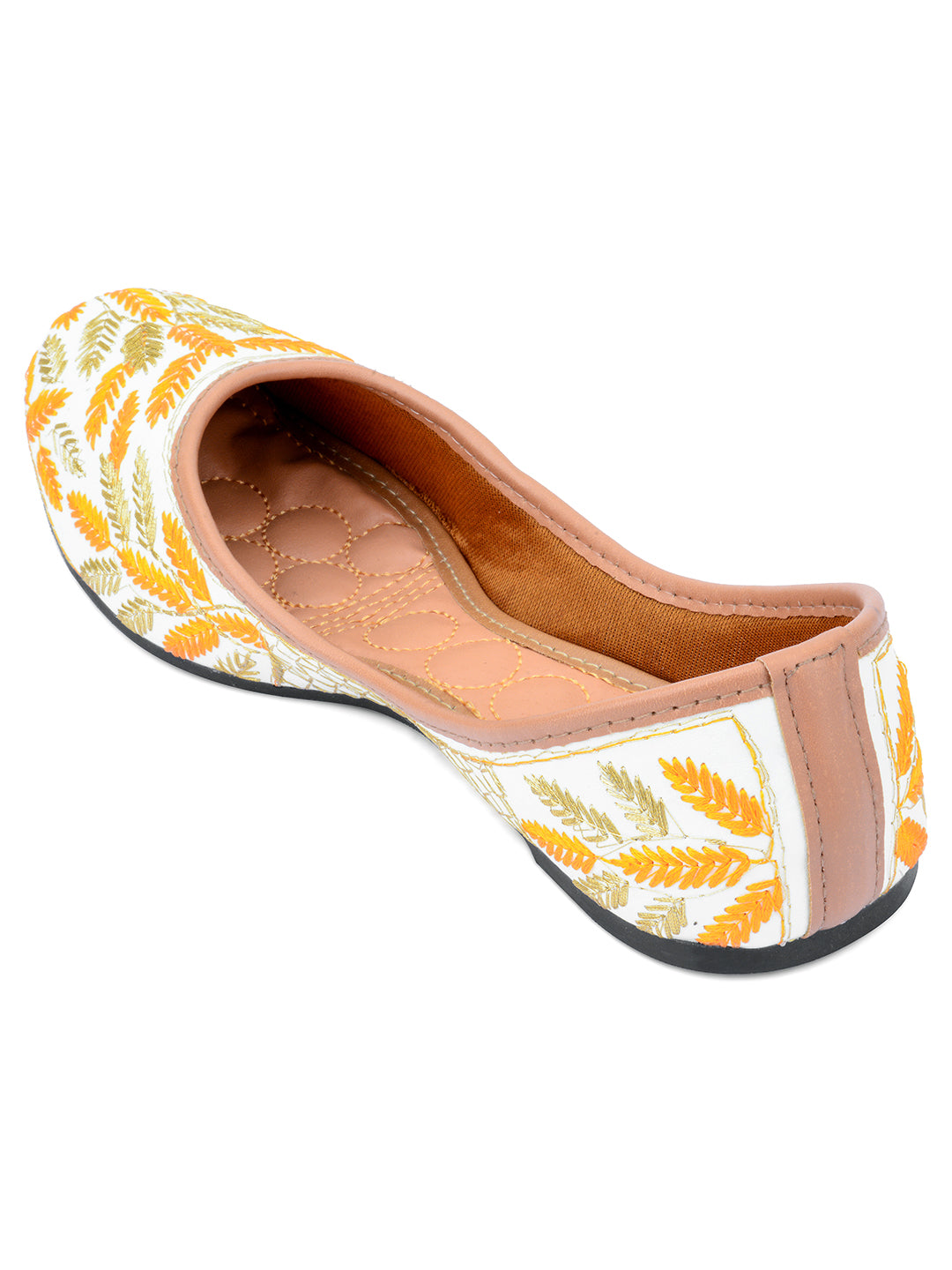 DESI COLOUR Women Yellow Ethnic Mojaris Flats