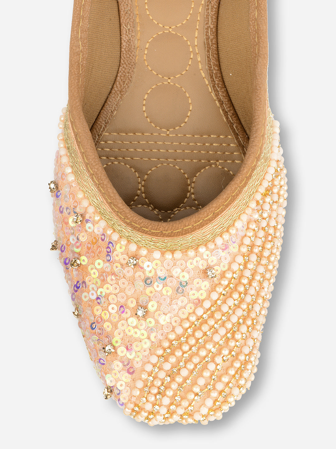 DESI COLOUR Women Pink Embellished Ballerinas Flats
