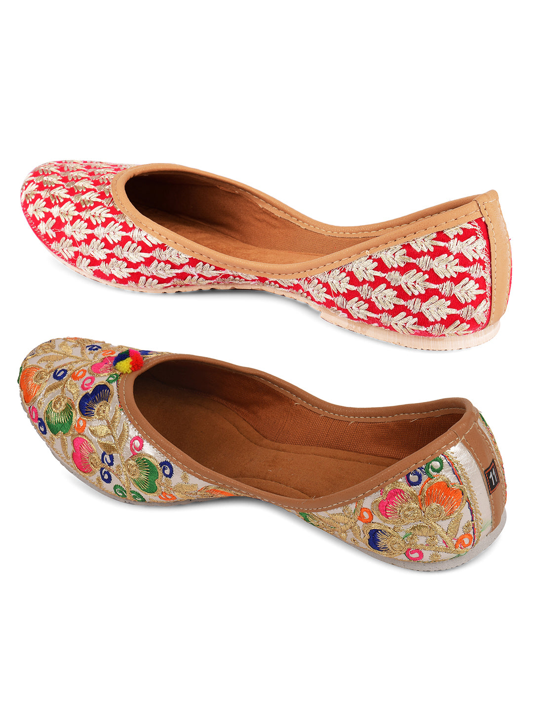 DESI COLOUR Women Pack of 2 Mojaris