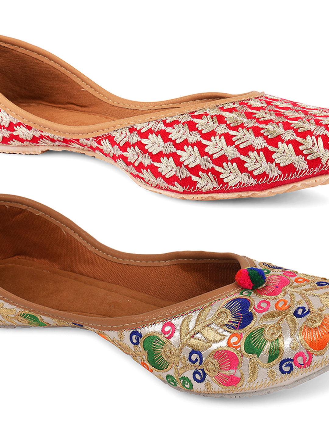 DESI COLOUR Women Pack of 2 Mojaris