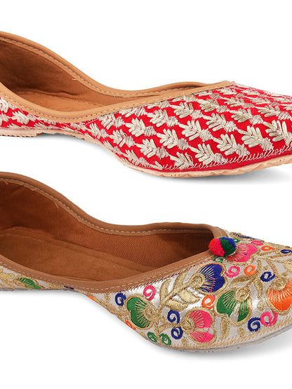 DESI COLOUR Women Pack of 2 Mojaris
