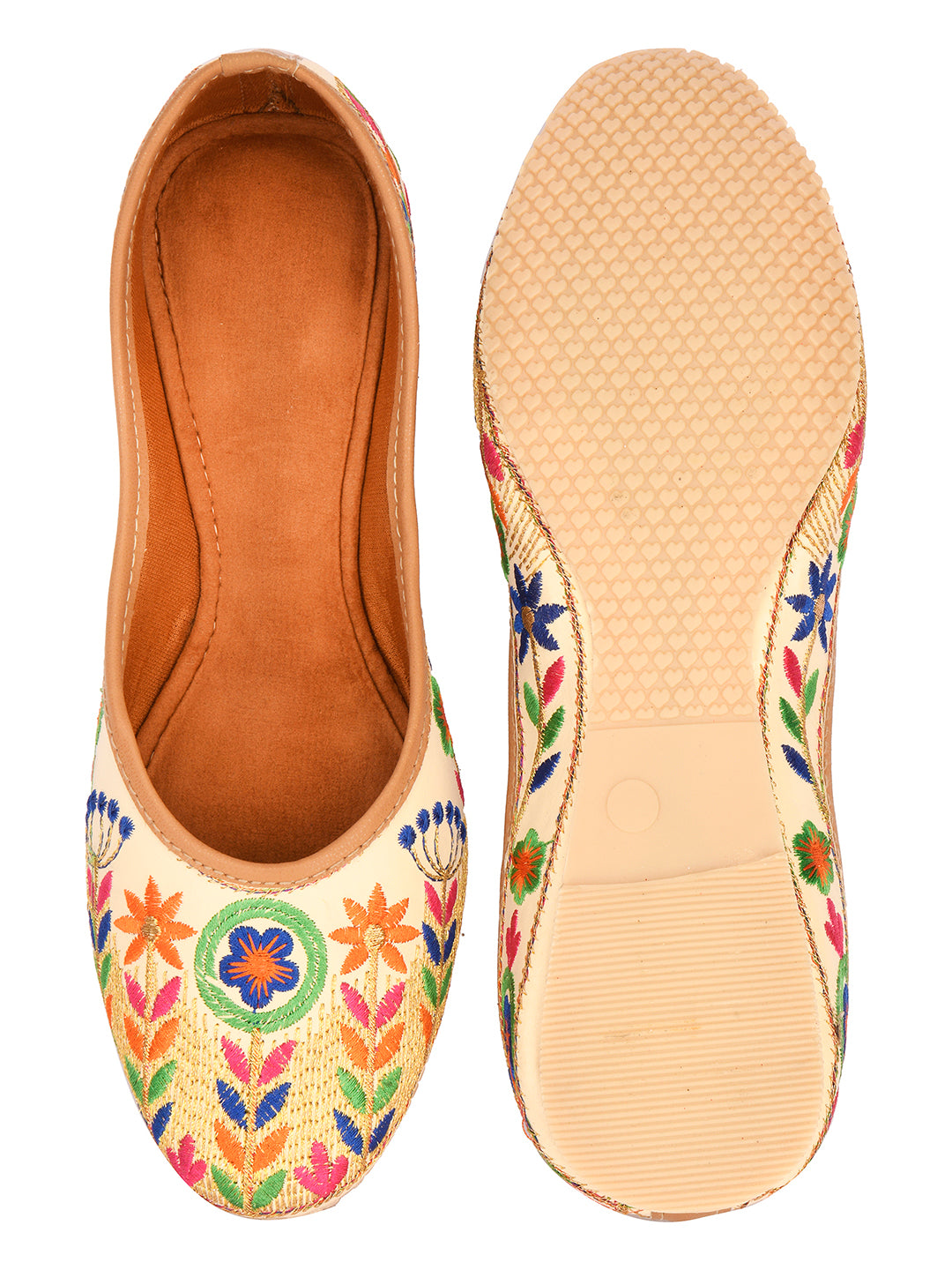 DESI COLOUR Pack of 2 Women Multi Printed Mojaris