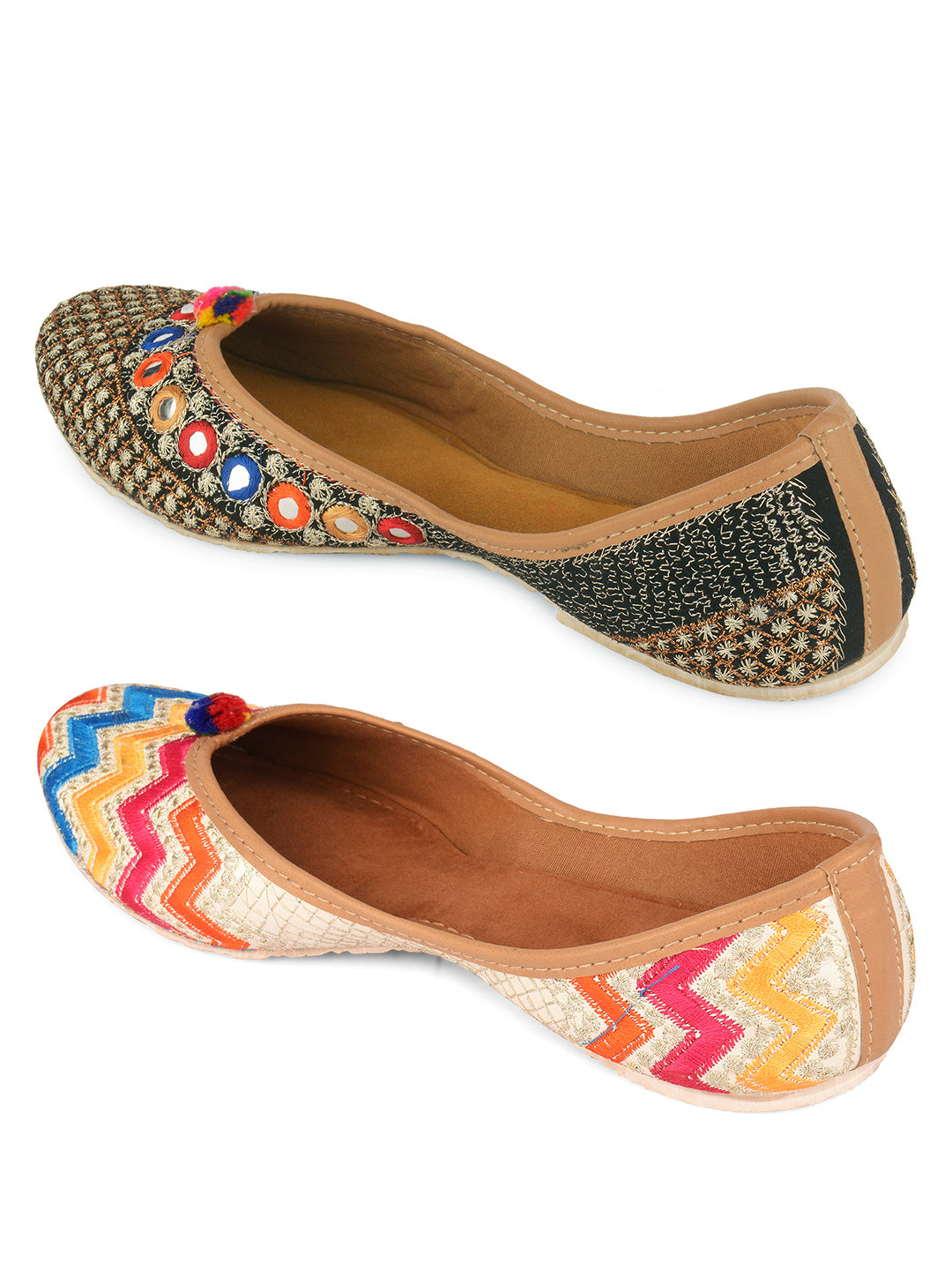 DESI COLOUR Pack of 2 Women Mojaris
