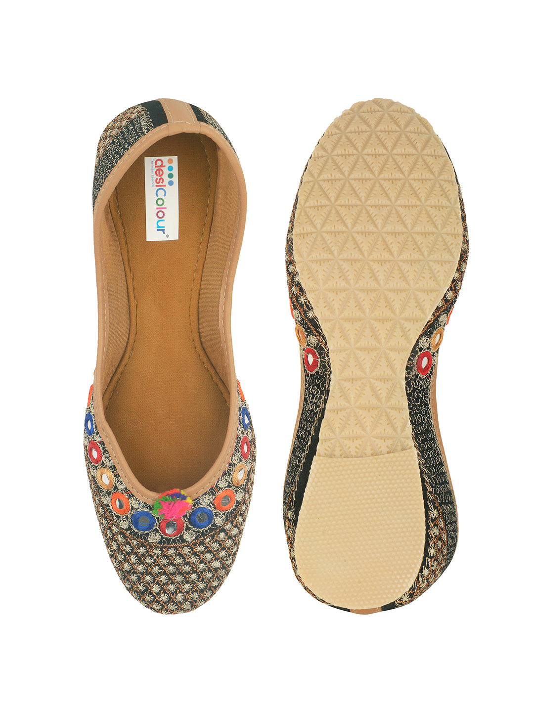 DESI COLOUR Pack of 2 Women Mojaris