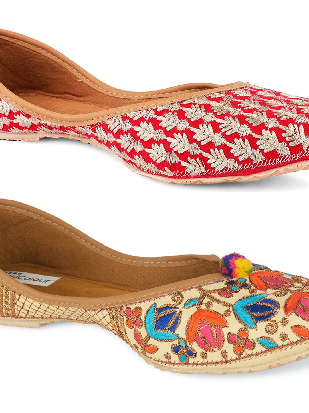 DESI COLOUR Women Set Of 2 Mojaris
