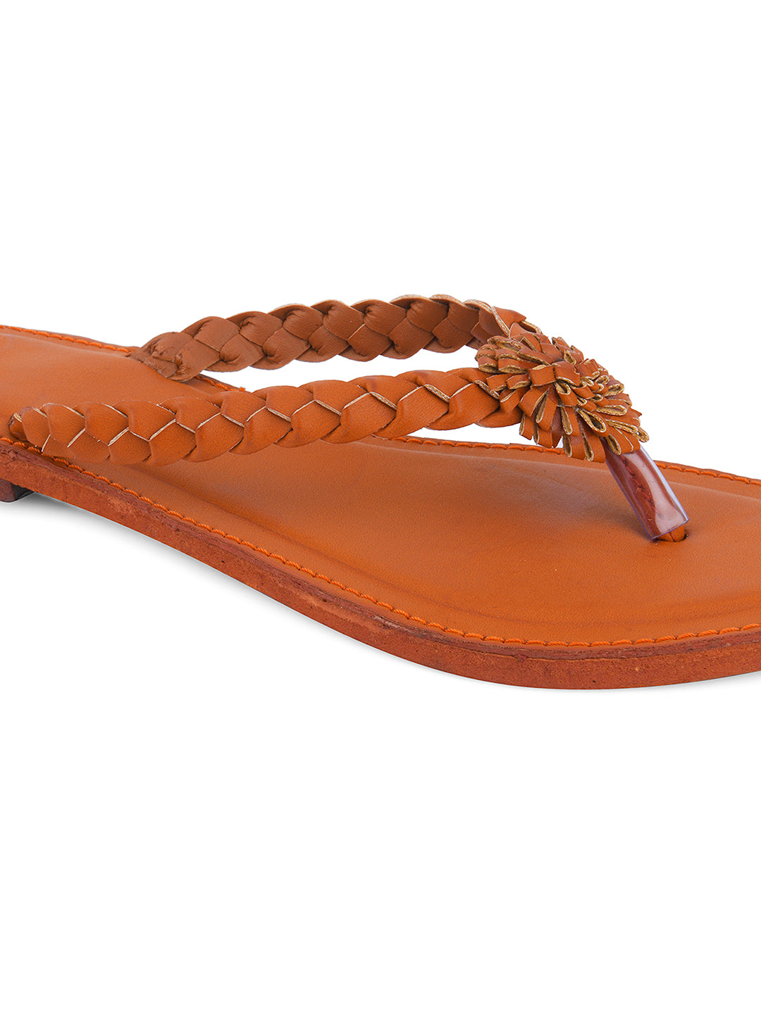 DESI COLOUR Women Maroon Sequinned Leather Mojaris