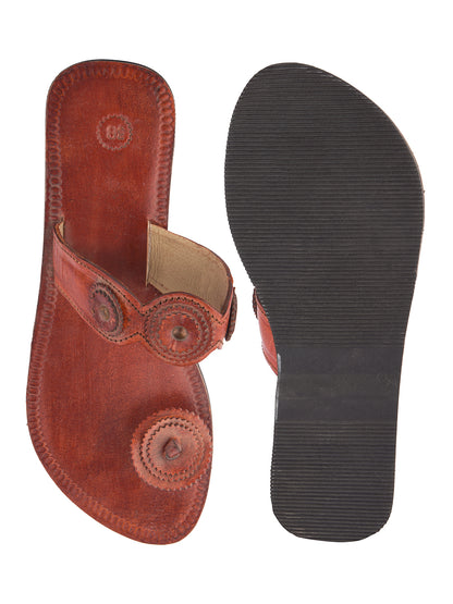 DESI COLOUR Women Gold-Coloured Embellished Leather Mojaris