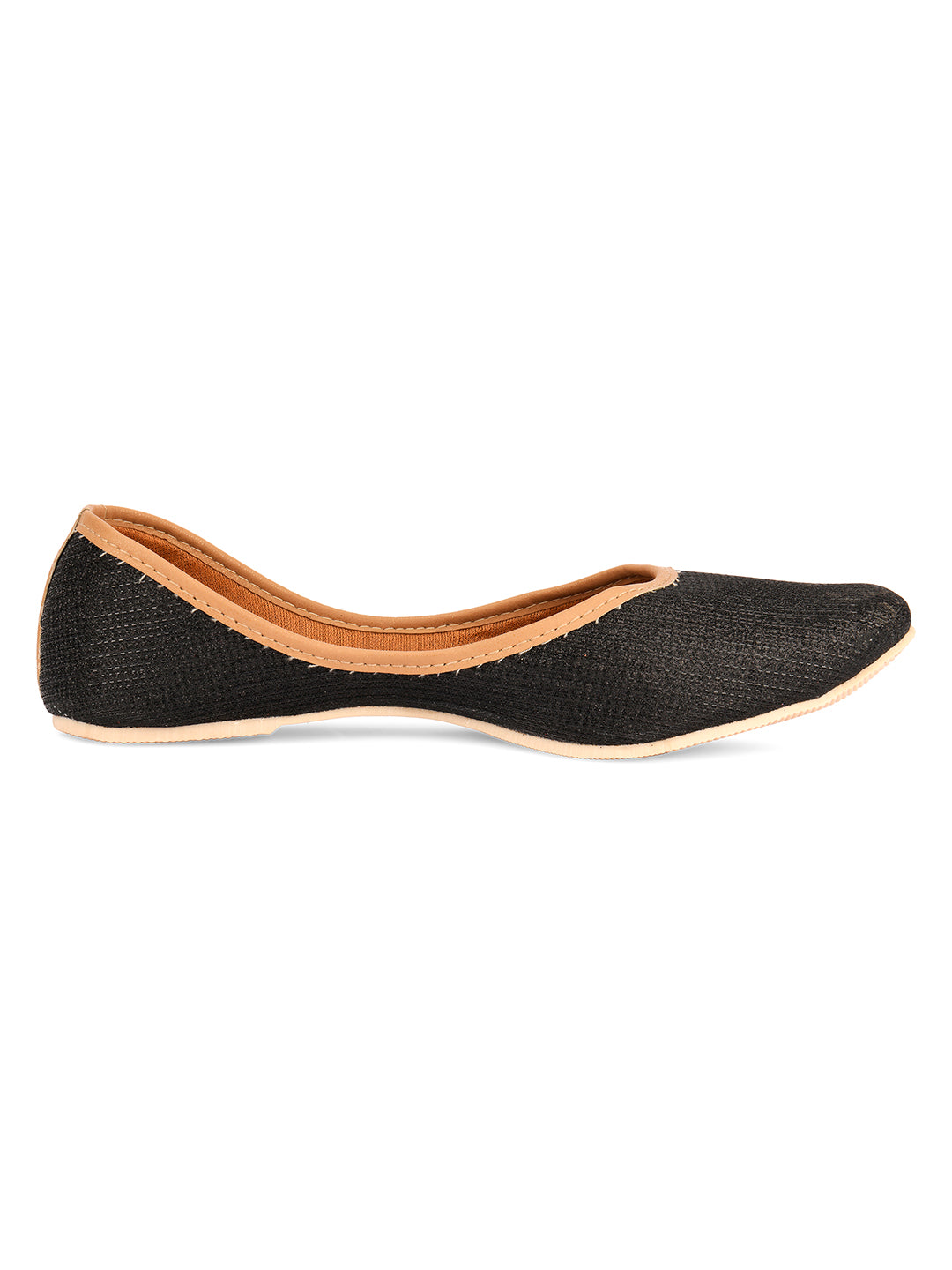 DESI COLOUR Women Black Solid Mojaris