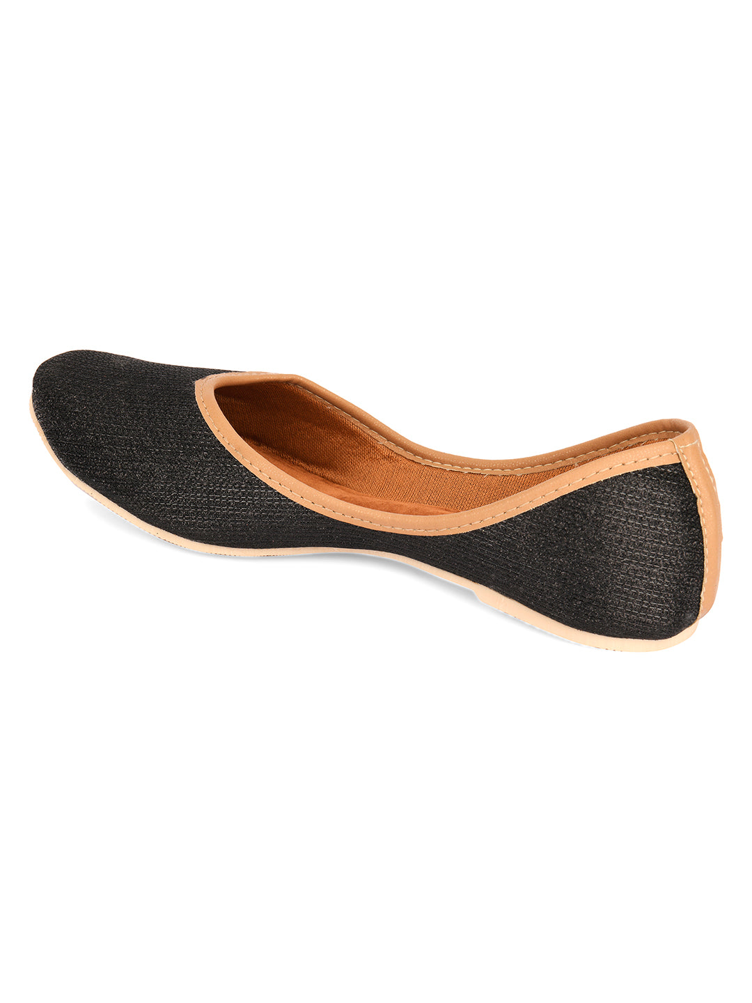 DESI COLOUR Women Black Solid Mojaris