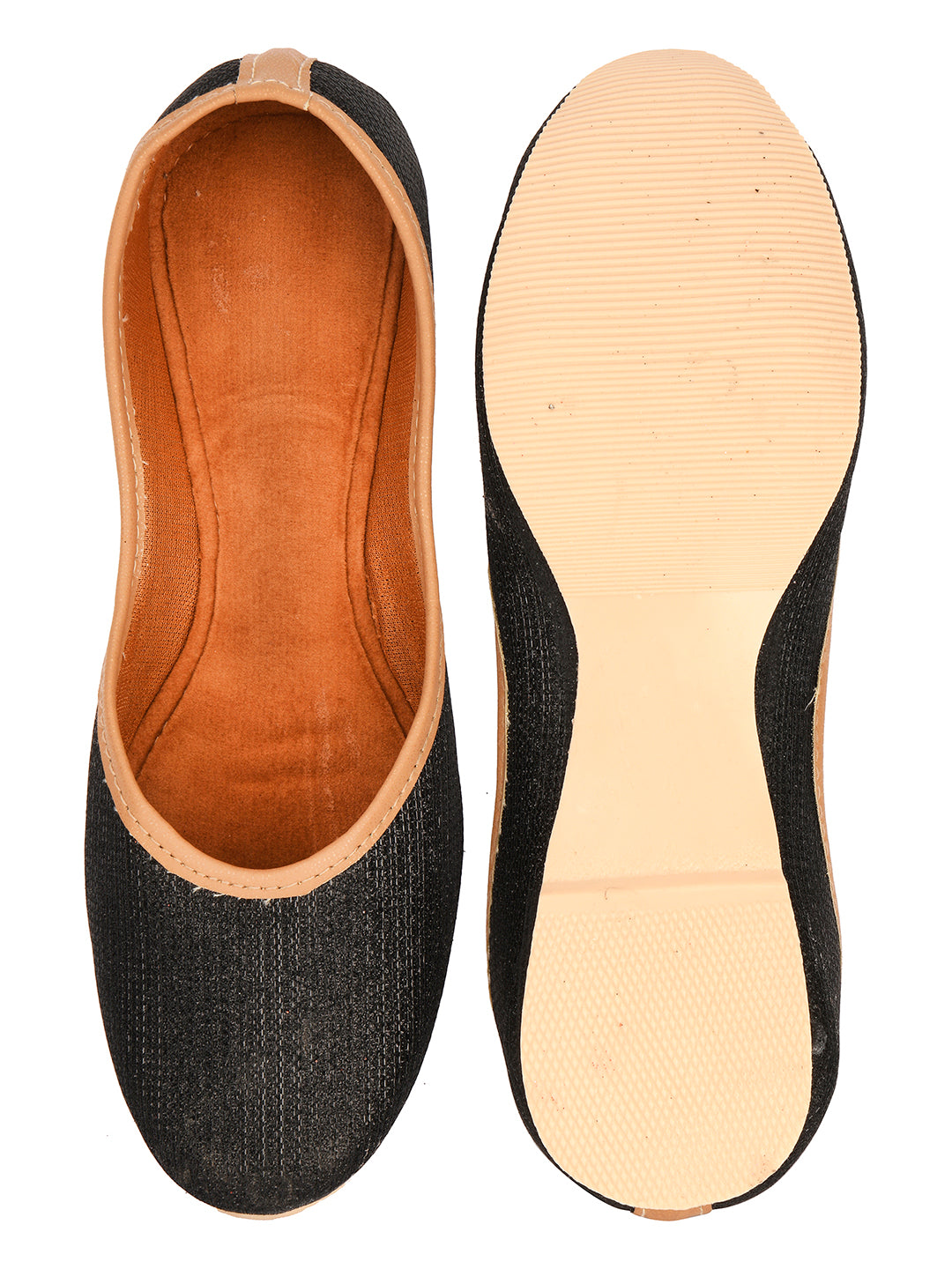 DESI COLOUR Women Black Solid Mojaris