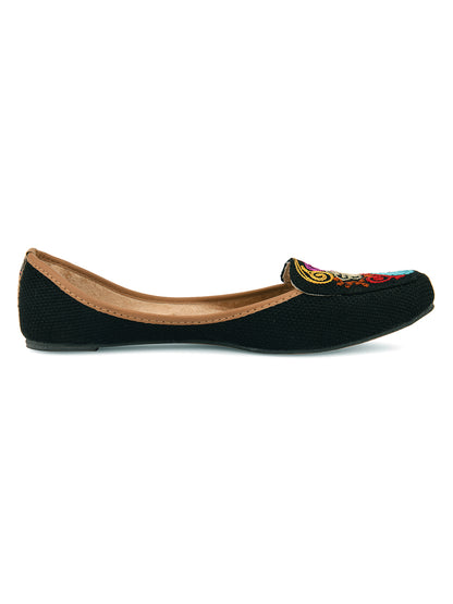 DESI COLOUR Women Black Solid Ballerinas