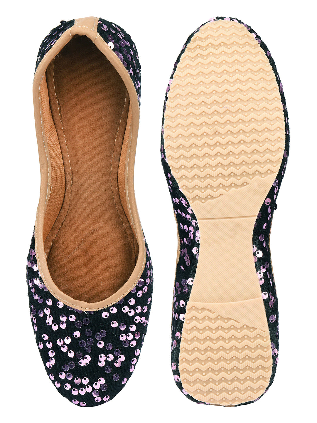 DESI COLOUR Women Purple Printed Ballerinas Flats