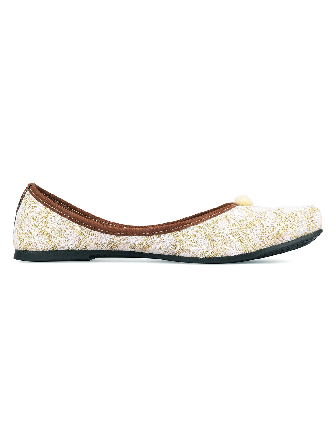 DESI COLOUR Women Coral Ethnic Mojaris Flats