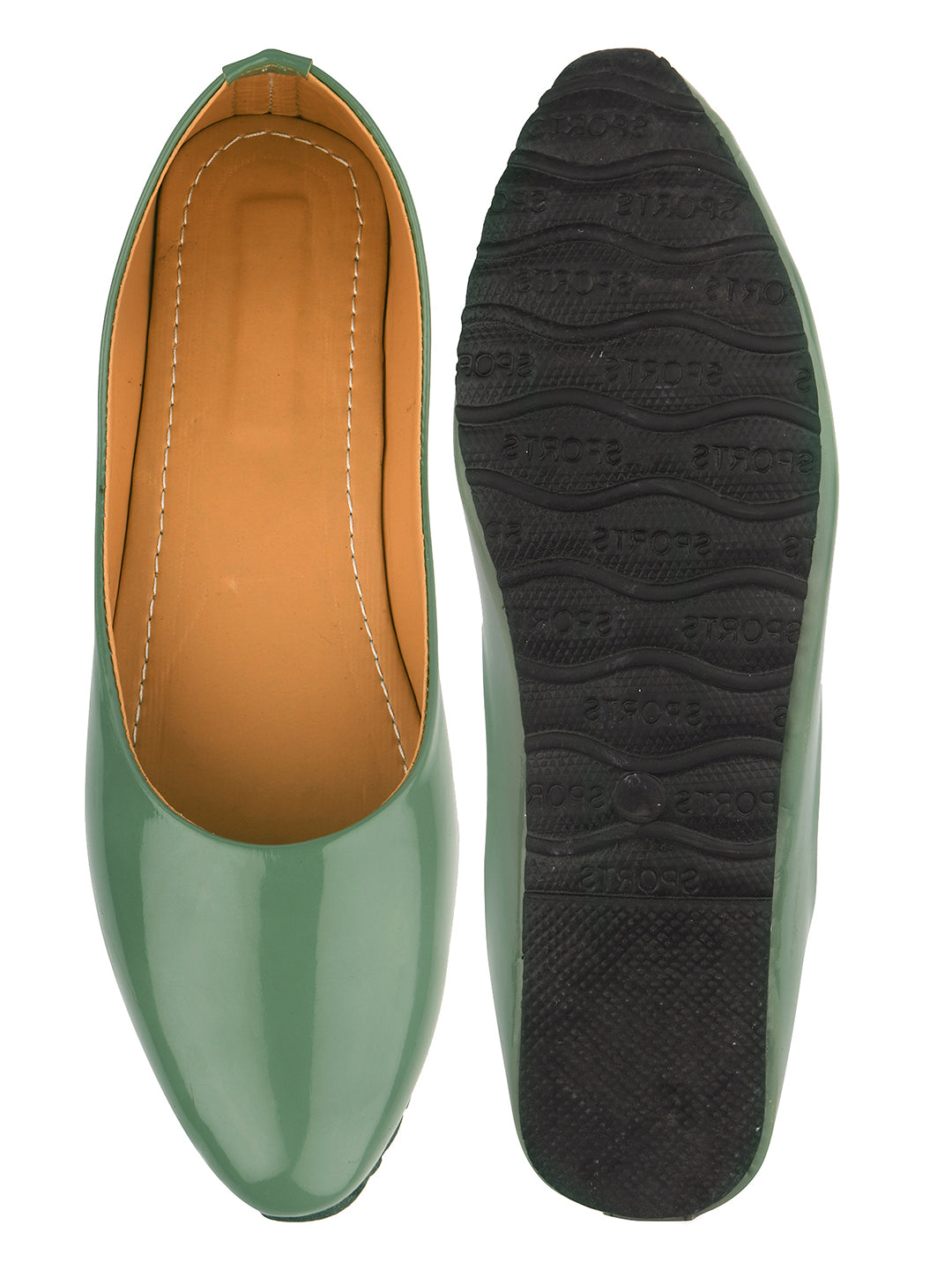 DESI COLOUR Women Green Ballerinas Flats