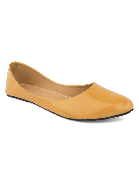 DESI COLOUR Women Mustard Ballerinas Flats