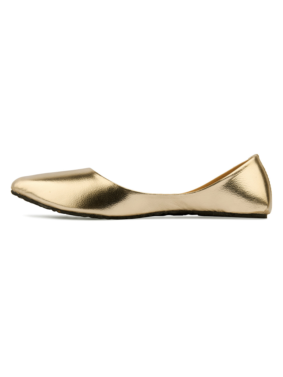 DESI COLOUR Women Gold-Toned Ballerinas Flats