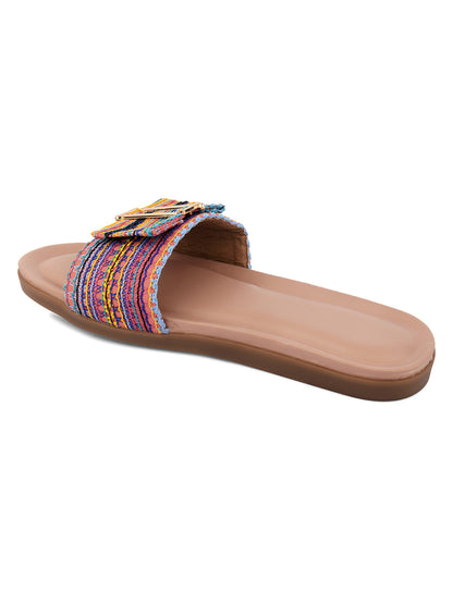 DESI COLOUR Women Pink Open Toe Flats