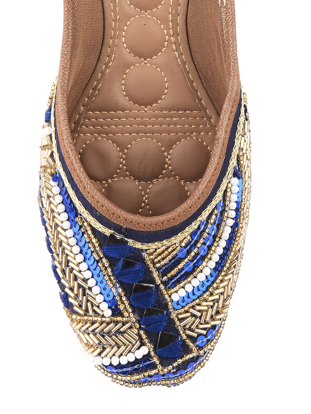 DESI COLOUR Women Brown Ethnic Mojaris Flats