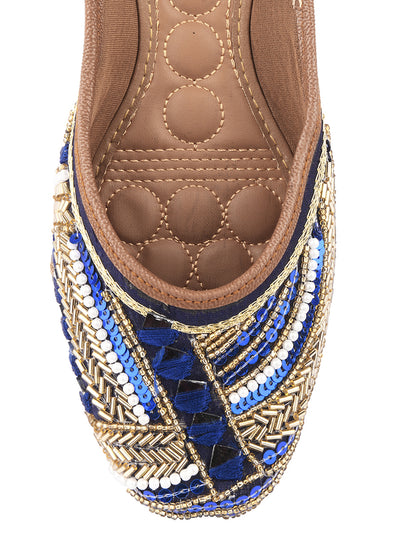 DESI COLOUR Women Brown Ethnic Mojaris Flats