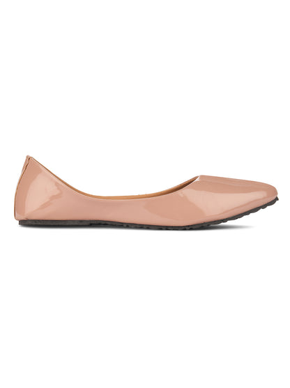 DESI COLOUR Women Gold-Toned Embellished Leather Ethnic Mojaris Flats