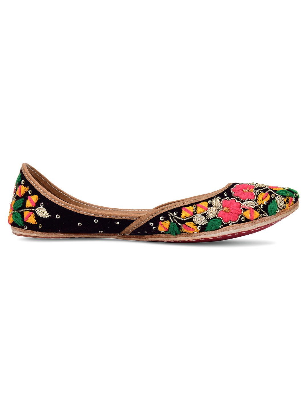 DESI COLOUR Women Multicoloured Printed Ethnic Mojaris Flats