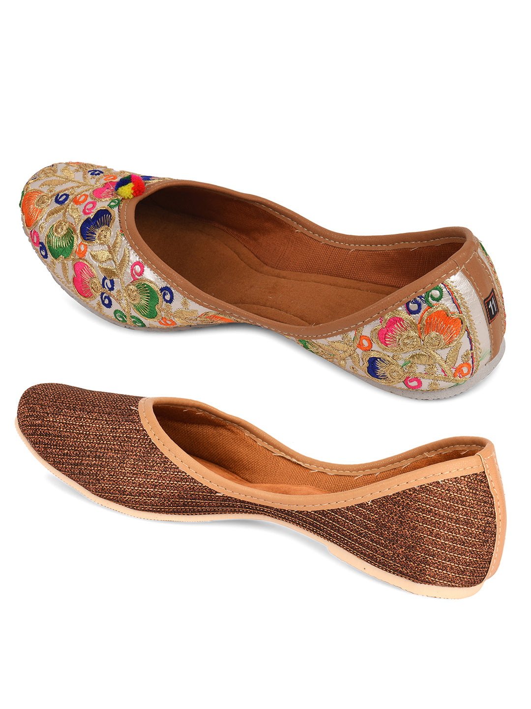 DESI COLOUR Women Set of 2 Printed Mojaris