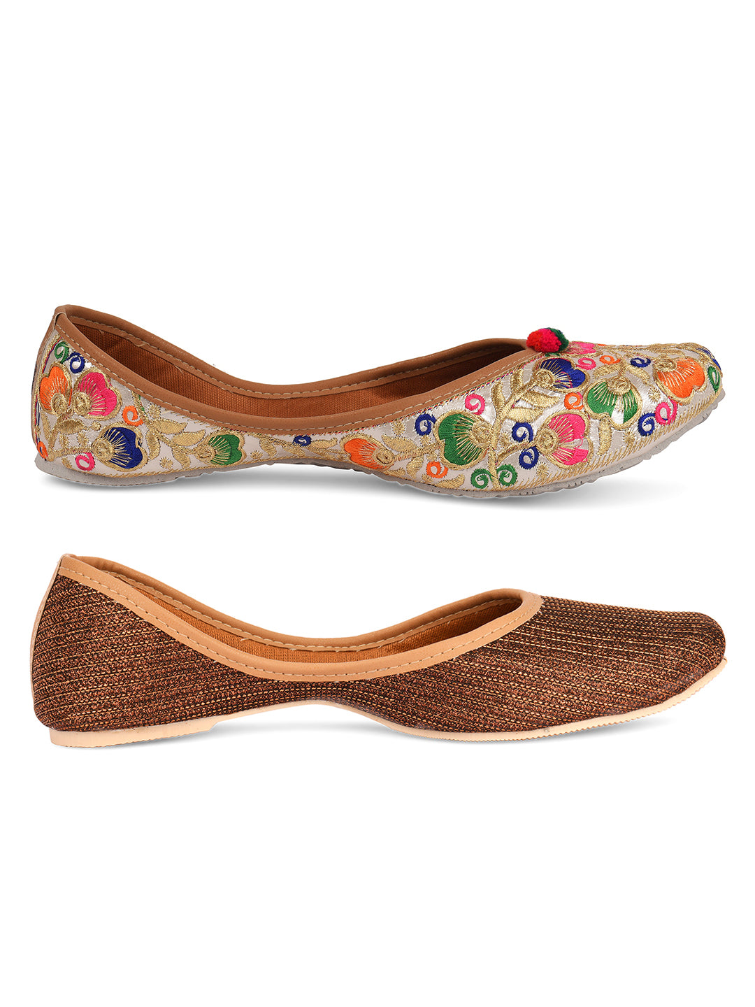 DESI COLOUR Women Set of 2 Printed Mojaris