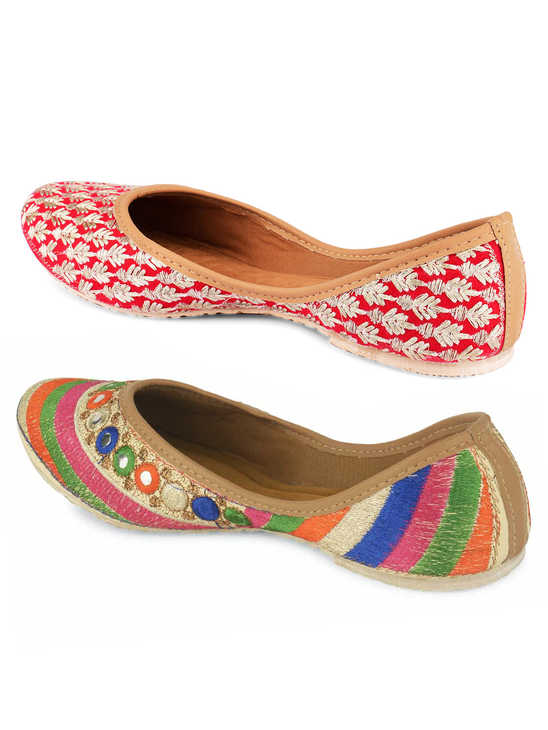 DESI COLOUR Women Set of 2 Printed Mojaris