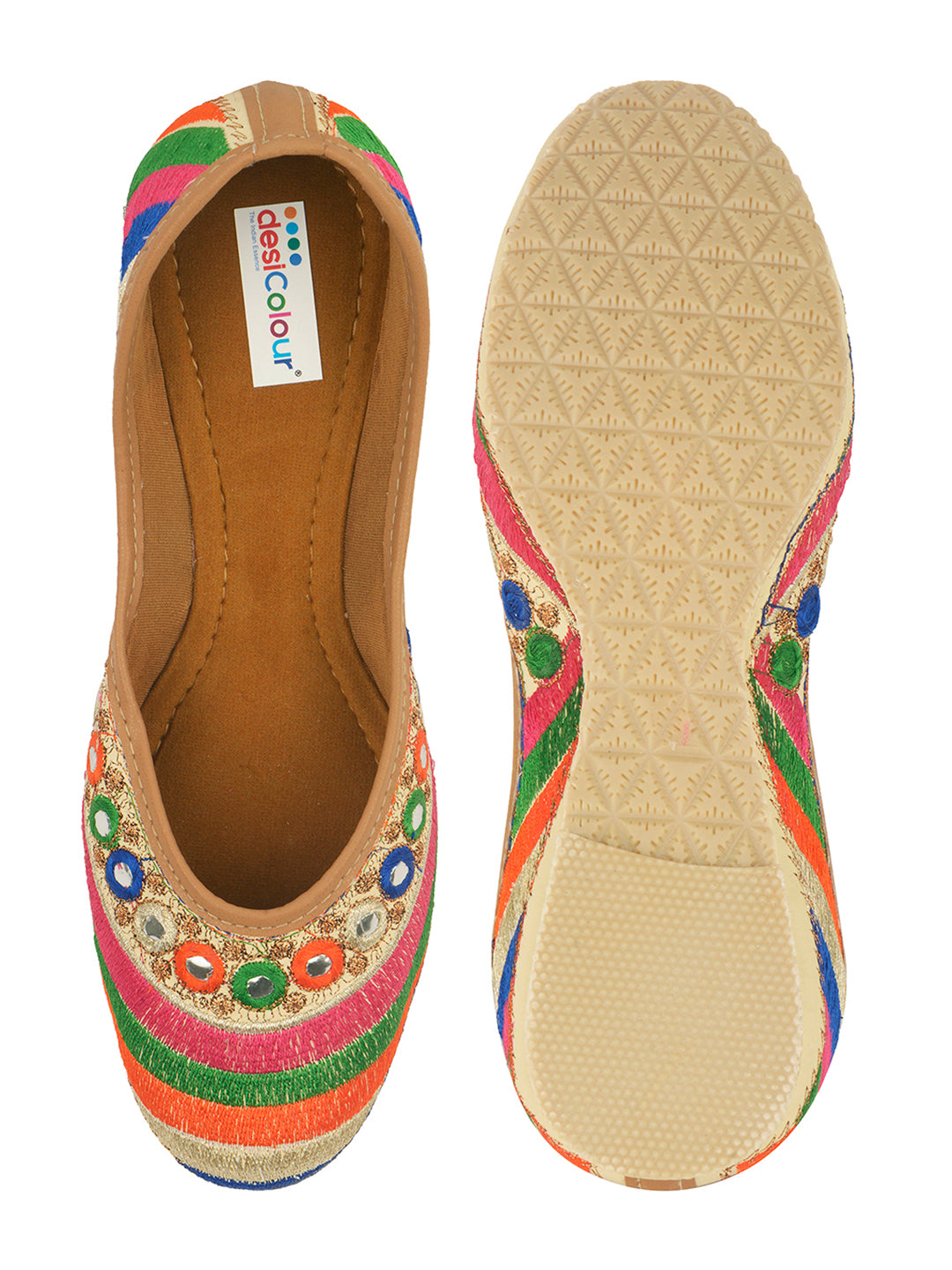 DESI COLOUR Women Set of 2 Printed Mojaris
