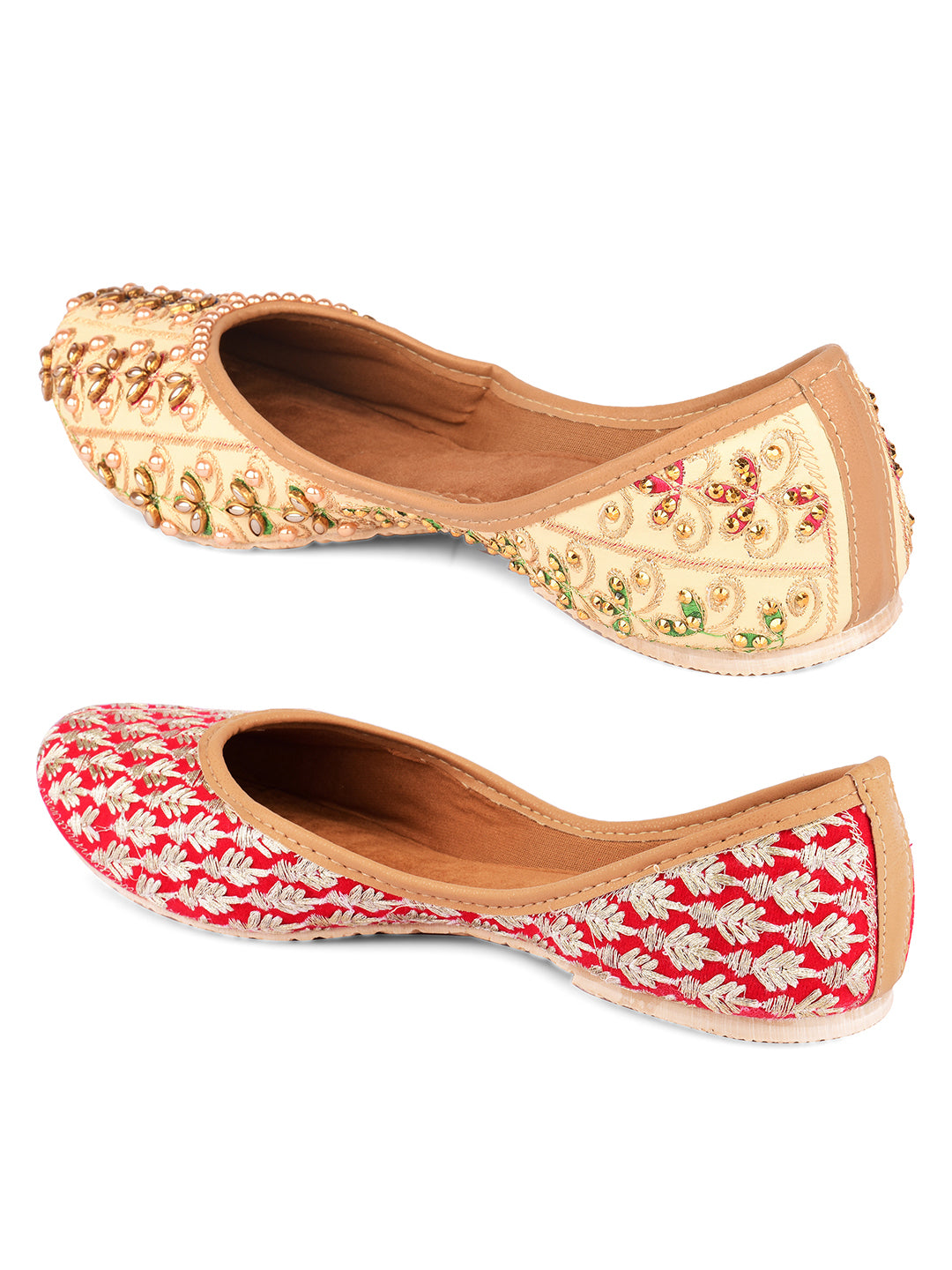 DESI COLOUR Women Multicoloured Solid Mojaris