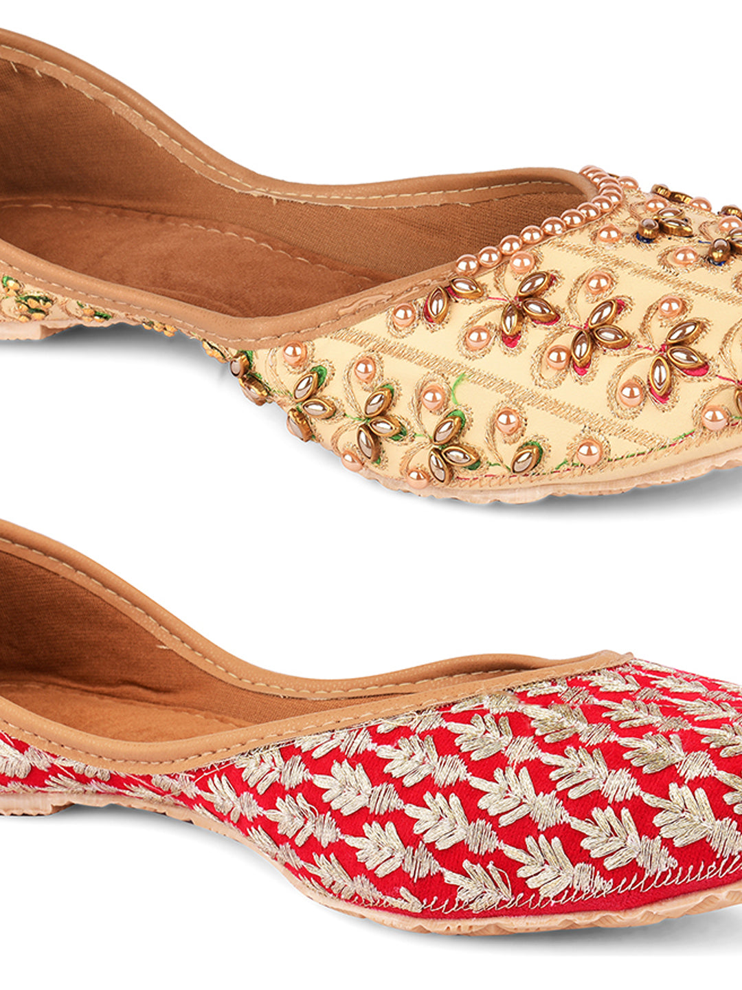 DESI COLOUR Women Multicoloured Solid Mojaris