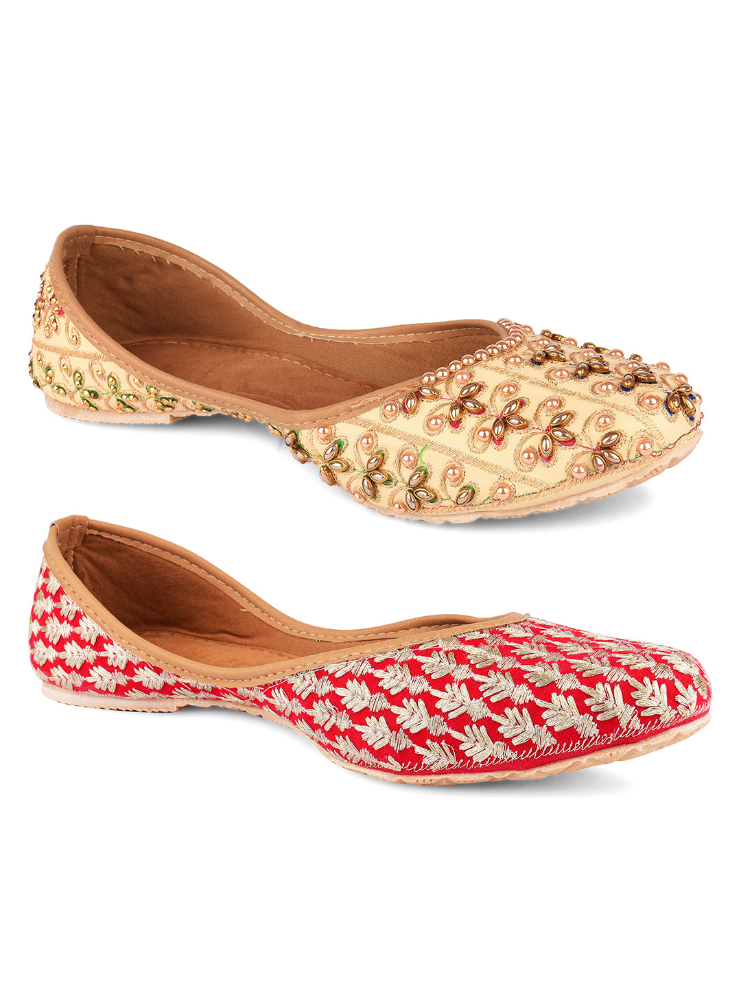DESI COLOUR Women Multicoloured Solid Mojaris
