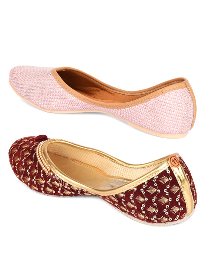 DESI COLOUR Women Set of 2 Printed Mojaris
